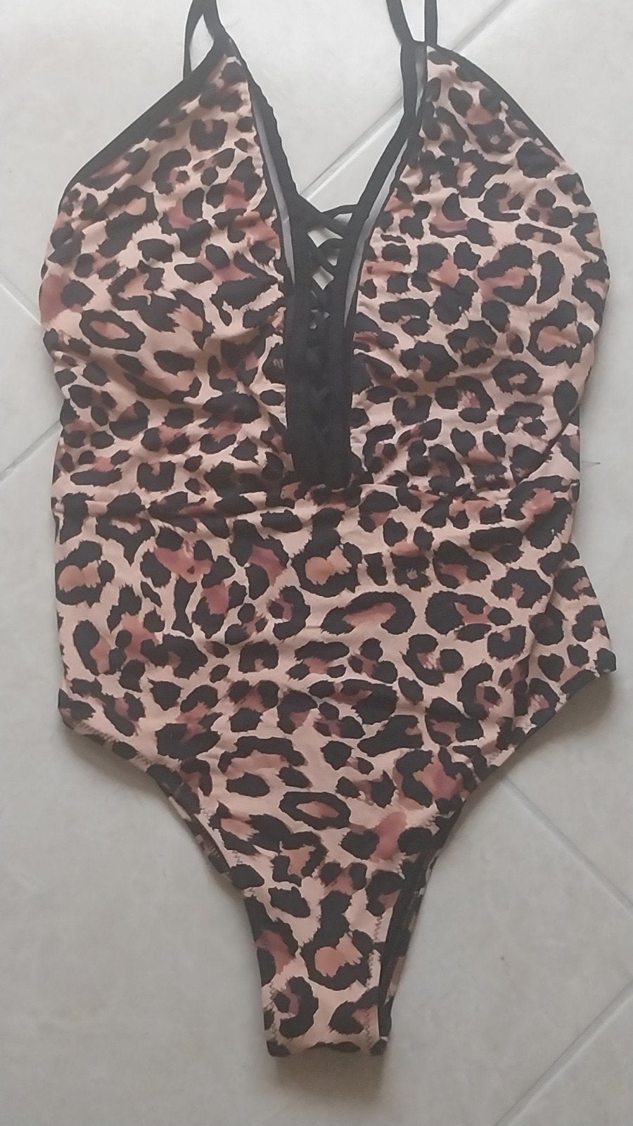Leuk panter badpak  maat 40, Ophalen of Verzenden, Zo goed als nieuw, Bruin, Badpak