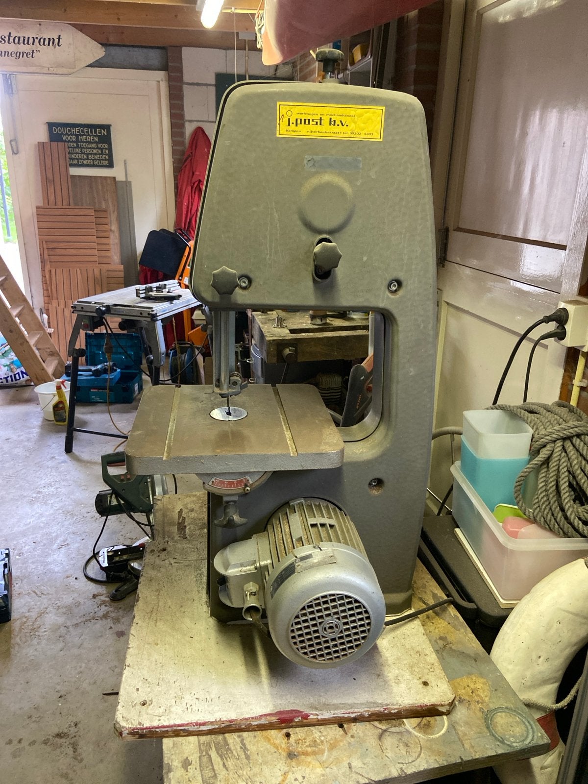Lintzaag machine 220V - J. Post Kampen, Ophalen, Gebruikt, 70 mm of meer, 600 tot 1200 watt
