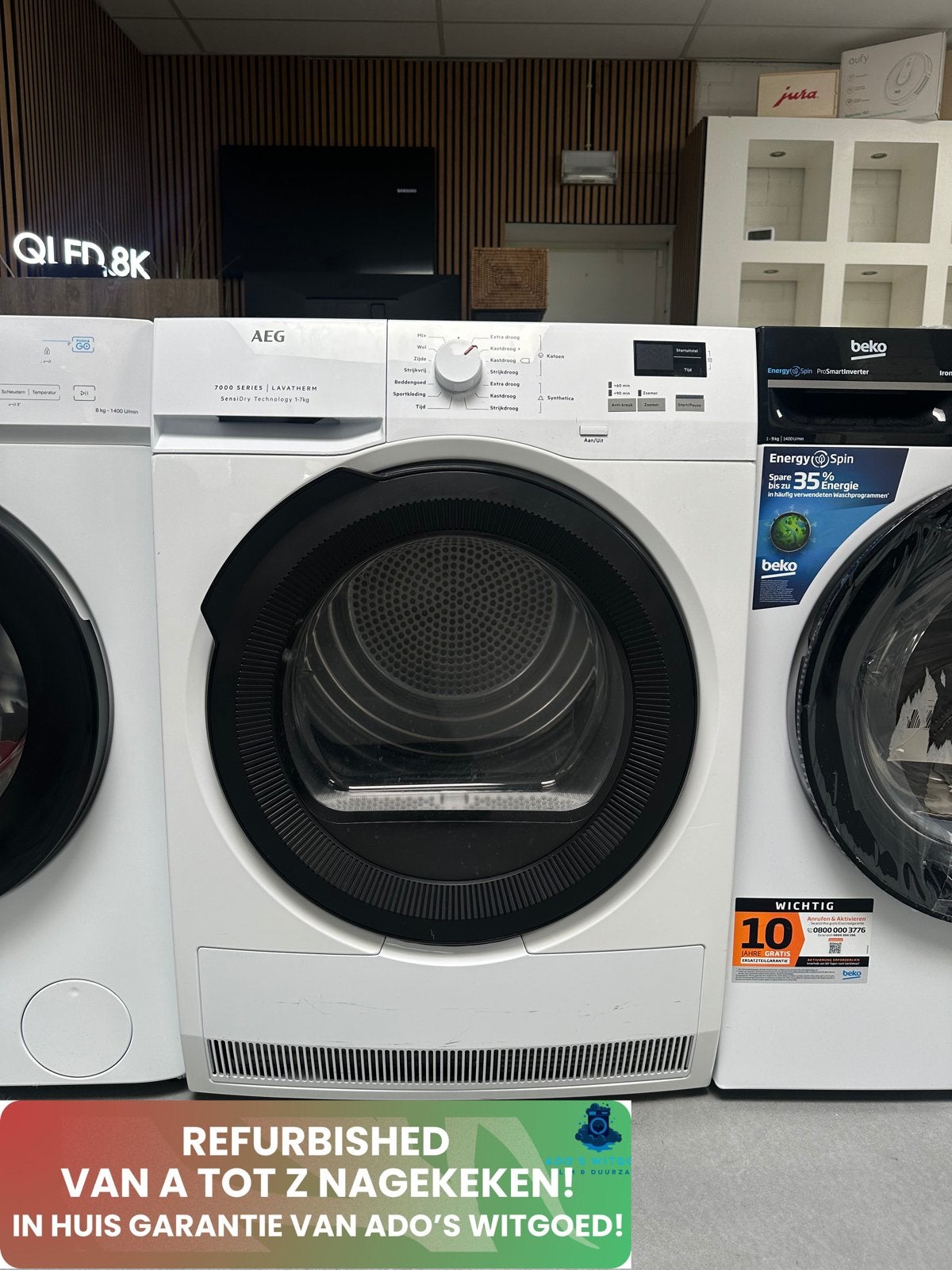 AEG 7000 SERIES 7KG WARMTEPOMPDROGER SensiDry Lavatherm, AEG, 6 tot 8 kg, Info@adoswitgoed.nl, Kamerlingh Onnestraat 8, Wijchen