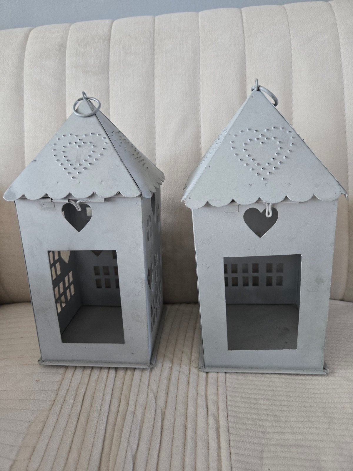 Metalen windlichten - set van 2 stuks, Ophalen of Verzenden, Gebruikt