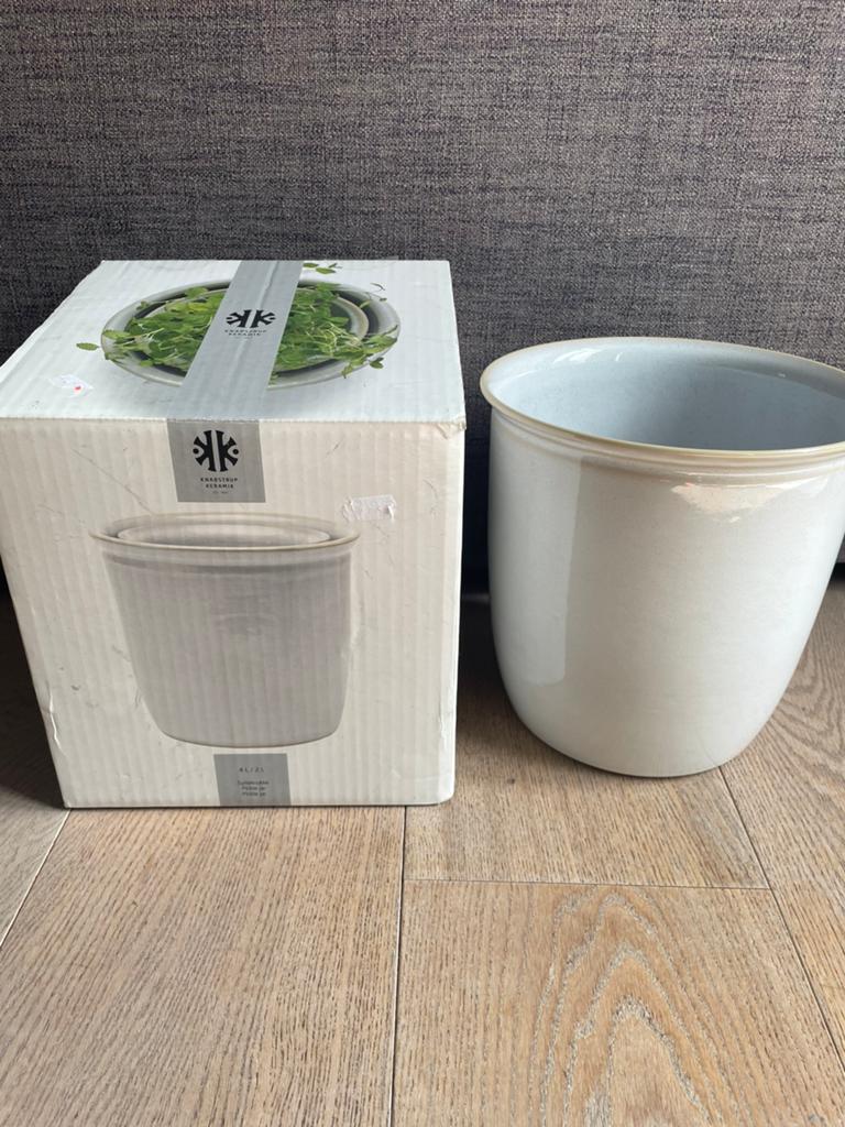 Knabstrup Keramik Deense design pot/vaas, Huis en Inrichting, Keuken | Keukenbenodigdheden, Nieuw, Voorraadpot, Overige merken