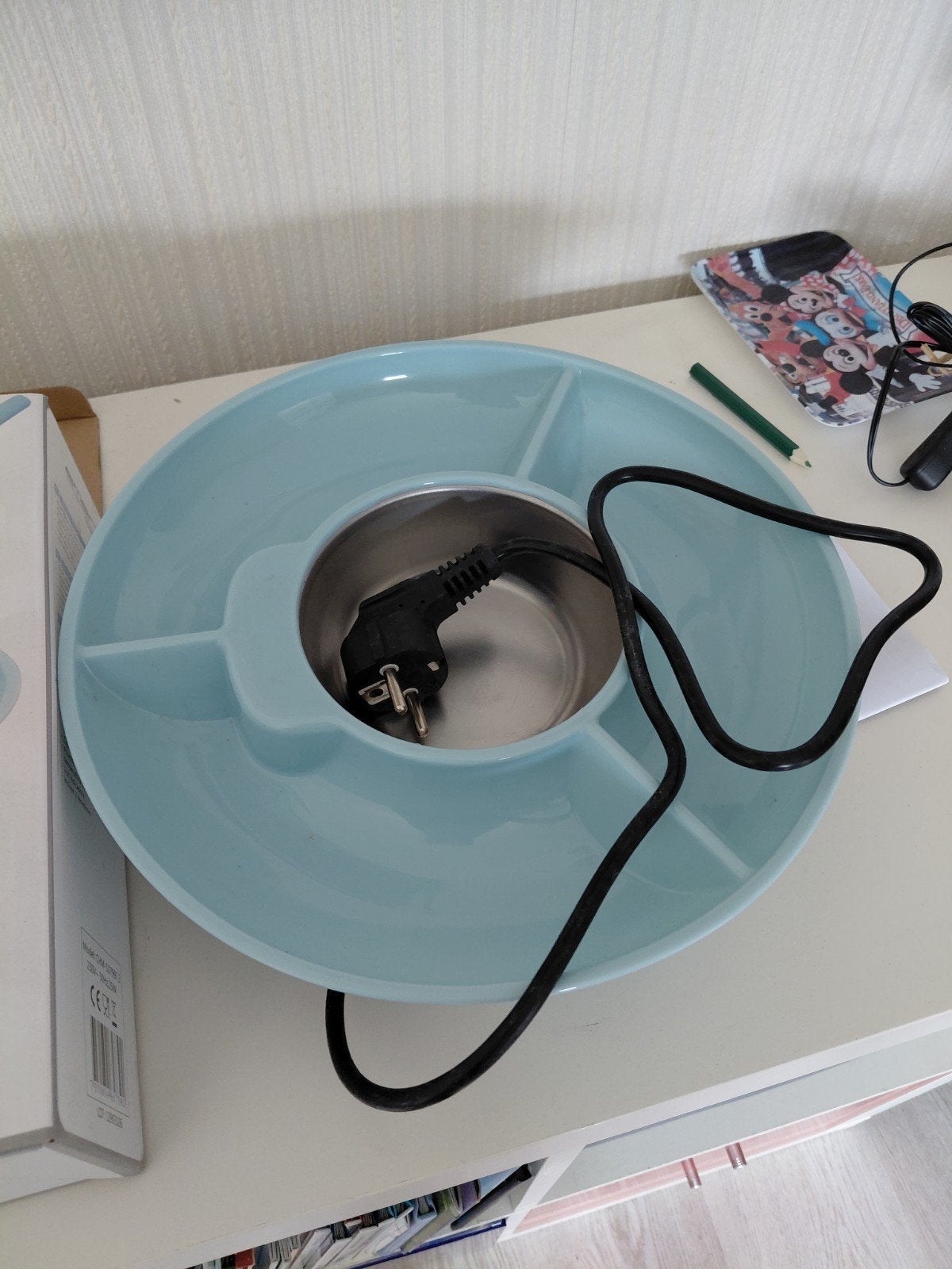 Fondue  schaal, voor warme chocolade . En vakjes voor fruit, Witgoed en Apparatuur, Ophalen, Zo goed als nieuw, Waxinelicht, Fondueset