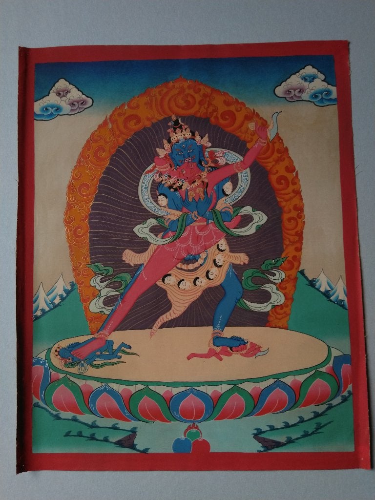 Tibetaanse Thangka: Yab-Yum Tantrische Godheid, Ophalen of Verzenden