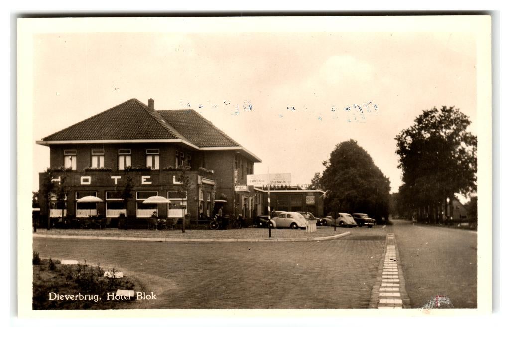 Dieverbrug, Hotel Blok, Verzenden, 1940 tot 1960, Ongelopen, Drenthe