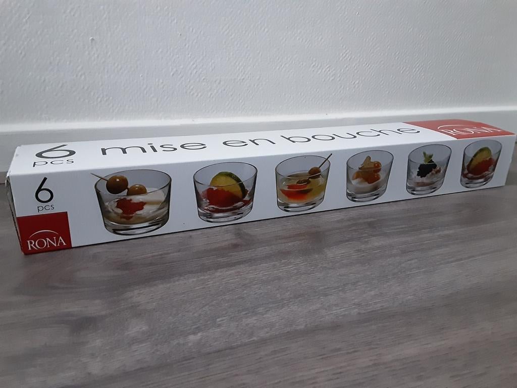 Rona Mise en Bouche Glaasjes - 6 stuks, Ophalen, Nieuw, Overige merken, Glas