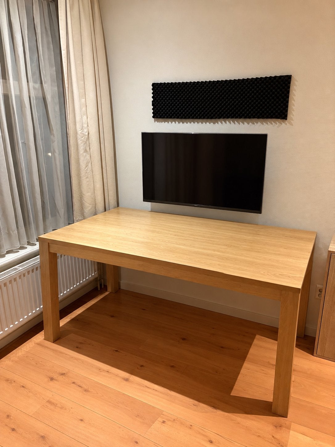 Groot houten bureau / tafel – 160  90 cm – licht hout, Huis en Inrichting, Ophalen, Gebruikt, 50 tot 100 cm, 150 tot 200 cm