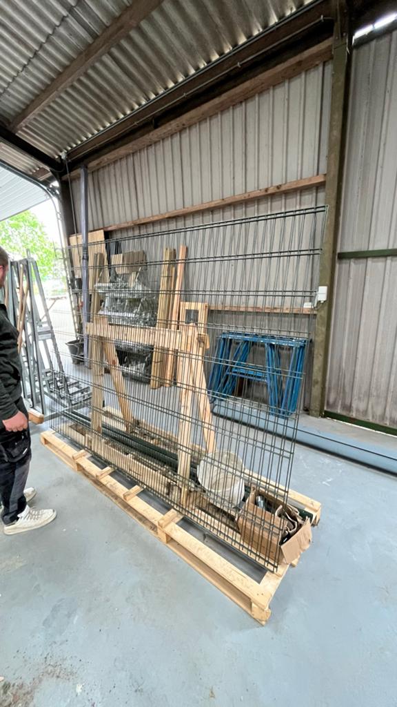 Dubbel staaf hekwerk donkergroen, Ophalen, Nieuw, IJzer, Dubbelstaafmat hekwerk
