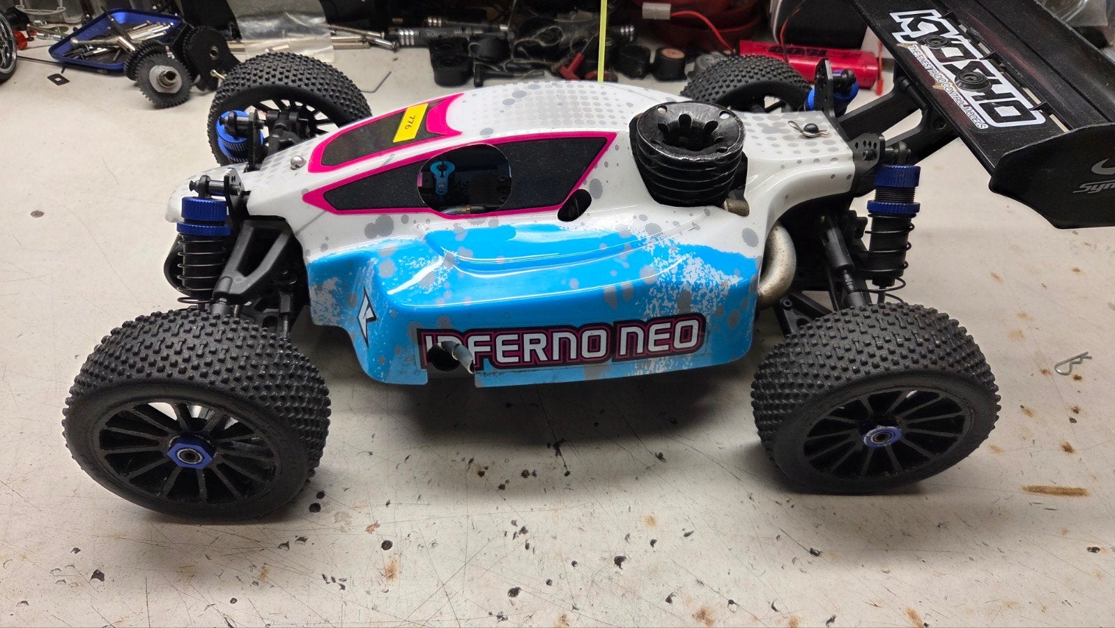 Te koop mooie kyocho inferno, Gebruikt, Ophalen of Verzenden, Auto onroad, Schaal 1:8