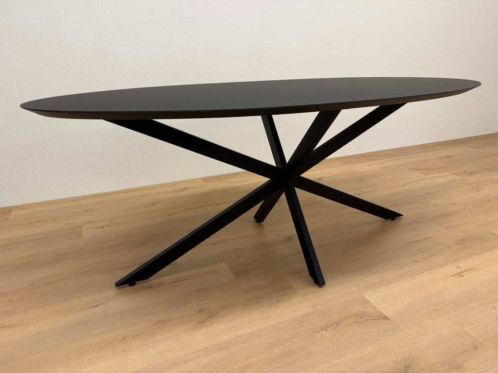Ovale eettafel Fenix Nero Ingo 200x90 - Direct Leverbaar, Huis en Inrichting, Tafels | Eettafels, 200 cm of meer, Zo goed als nieuw