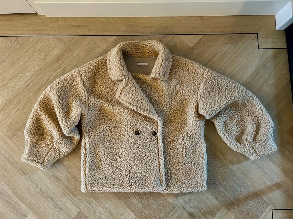 Z.g.a.n. Oversized teddy jas / jack - one size - beige, Ophalen of Verzenden, Zo goed als nieuw, Maat 36 (S), Beige