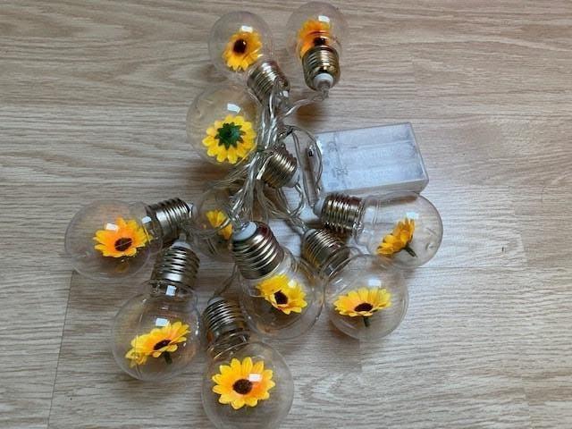 Lichtsnoer lichtslingers bloemen 2 meter LED batterijen 4,5v, Kunststof, Minder dan 50 watt, Ophalen of Verzenden, Spots