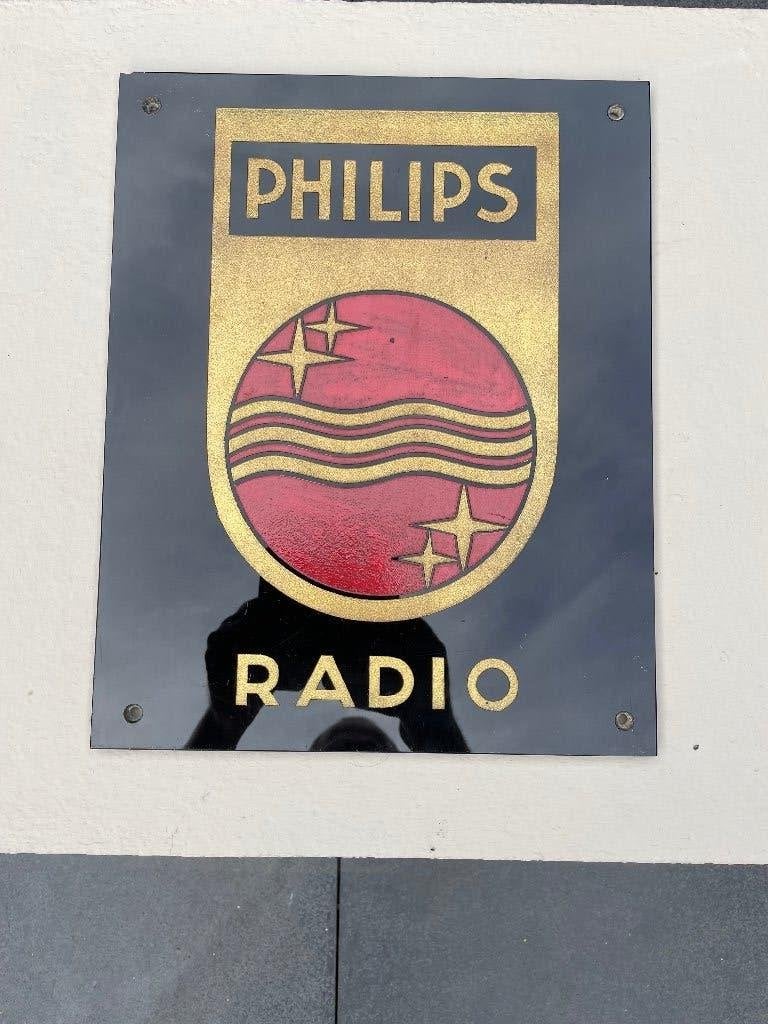 Philips Glazen Winkelbord (Louis Kalff - Jaren '30/'40), Verzamelen, Merken en Reclamevoorwerpen, Ophalen of Verzenden, Gebruikt