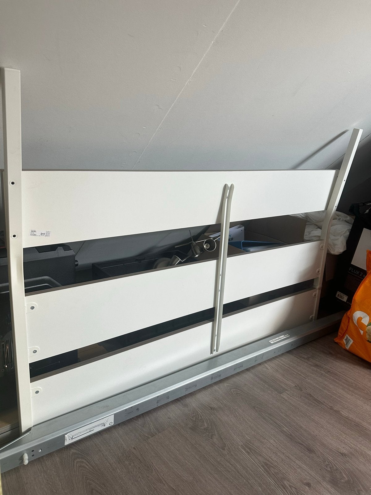Ikea Twijfelaarsbed 140x200 - Compleet met lattenbodem, Ophalen, Gebruikt, Wit, 140 cm