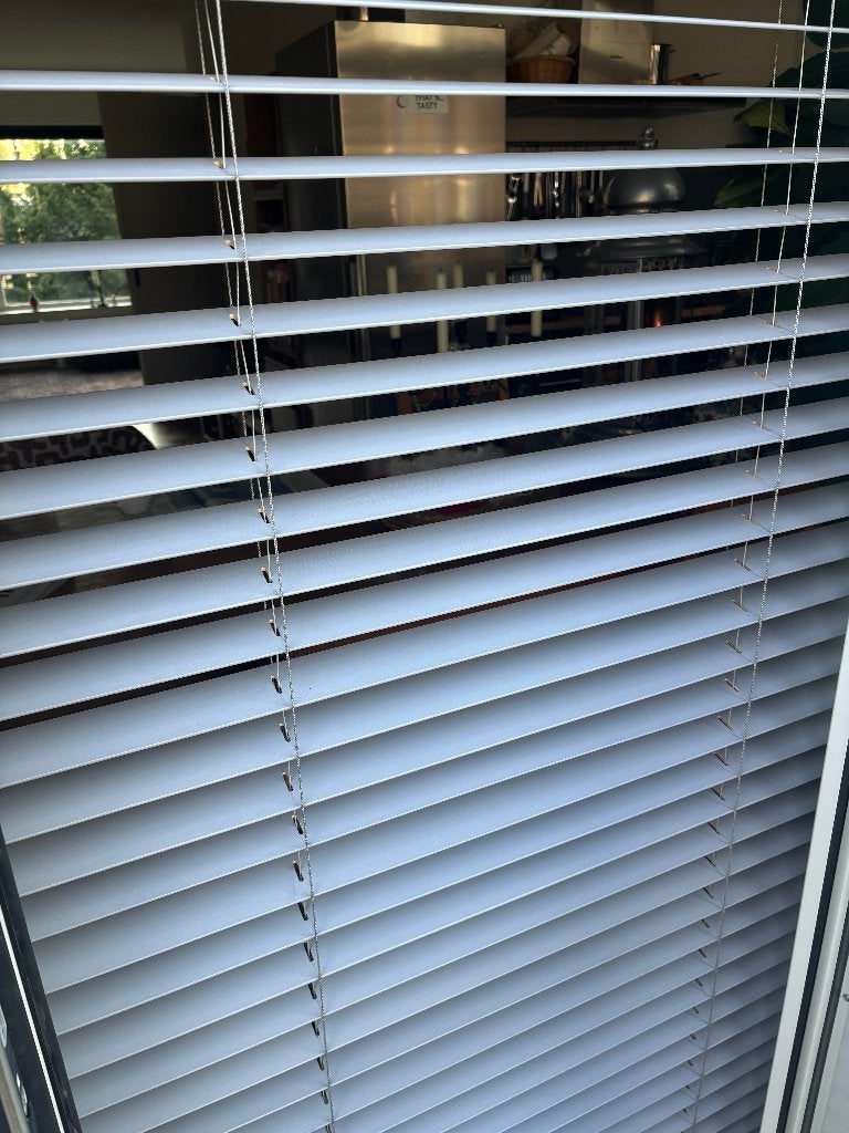 luxaflex houten jaloezie, Huis en Inrichting, Ophalen, Jaloezie, Grijs, Hout