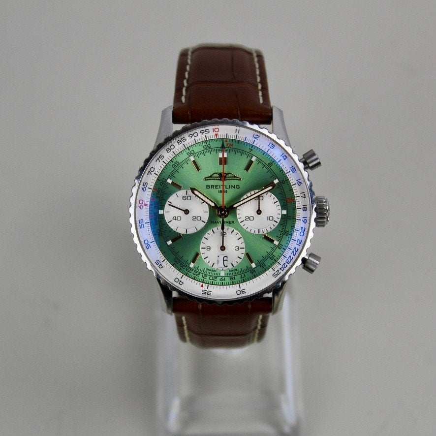 Breitling Navitimer - AB0139, Leer, Staal, Breitling, Polshorloge