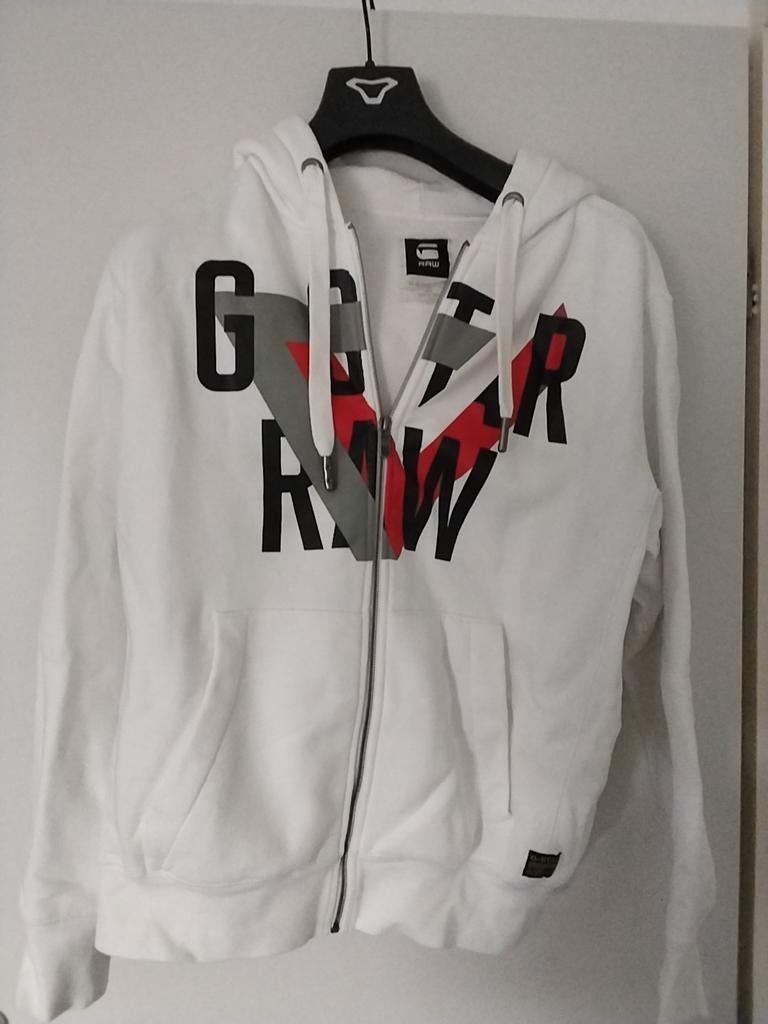 G-Star Raw Hoodie Wit met Groot Logo, G-Star Raw, Wit, Maat 56/58 (XL), Ophalen of Verzenden