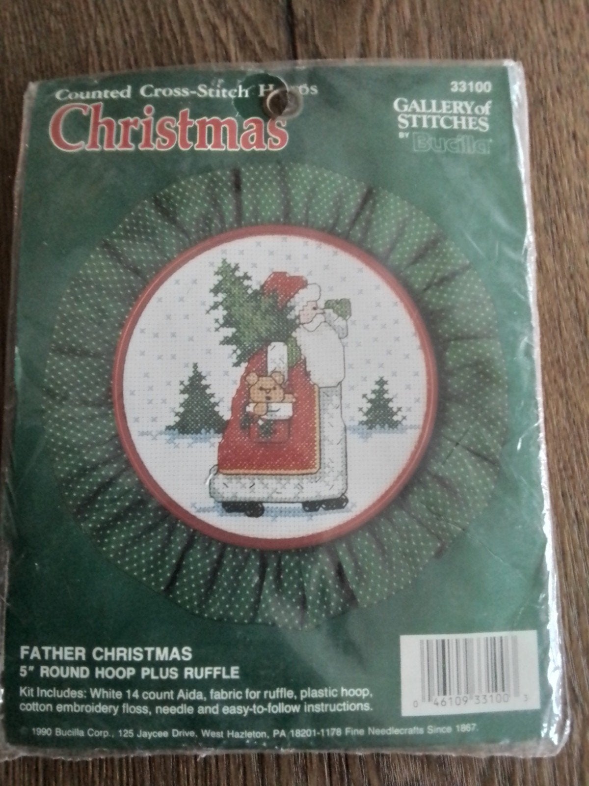 borduurpakketje van een kerstman, Hobby en Vrije tijd, Ophalen of Verzenden, Zo goed als nieuw, Handborduren, Borduurpakket
