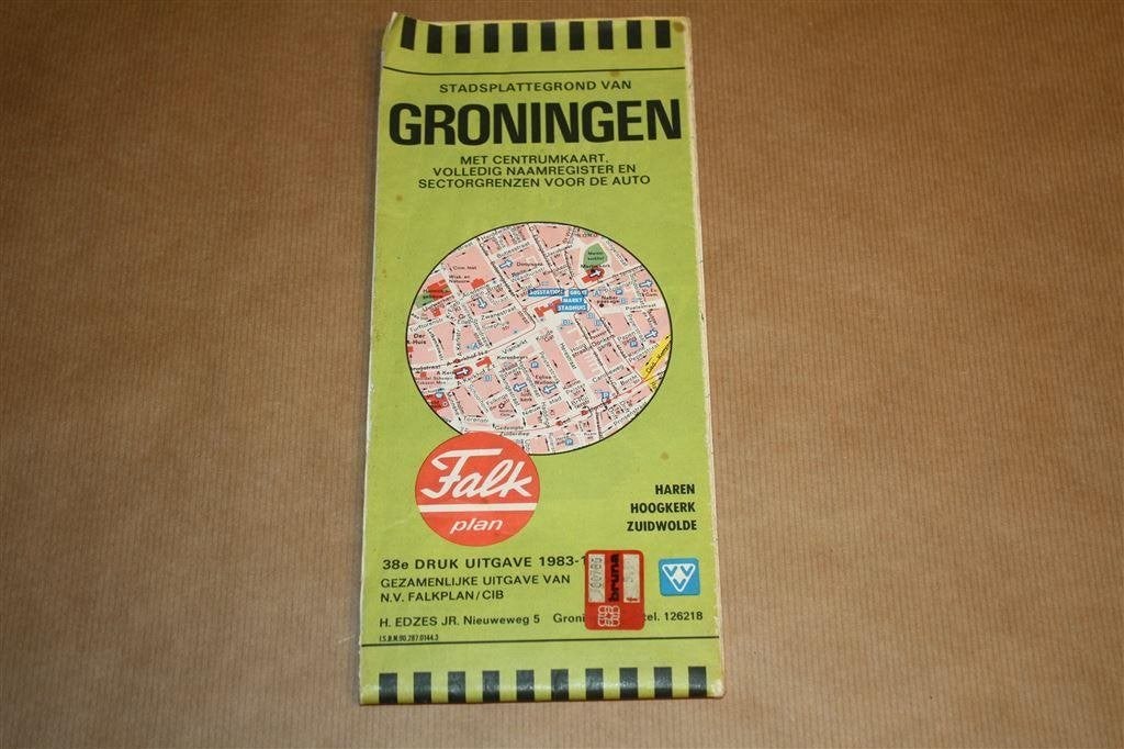 Stadsplattegrond Groningen - Falk plan - 1983, Gelezen, Ophalen of Verzenden, Landkaart, 1800 tot 2000