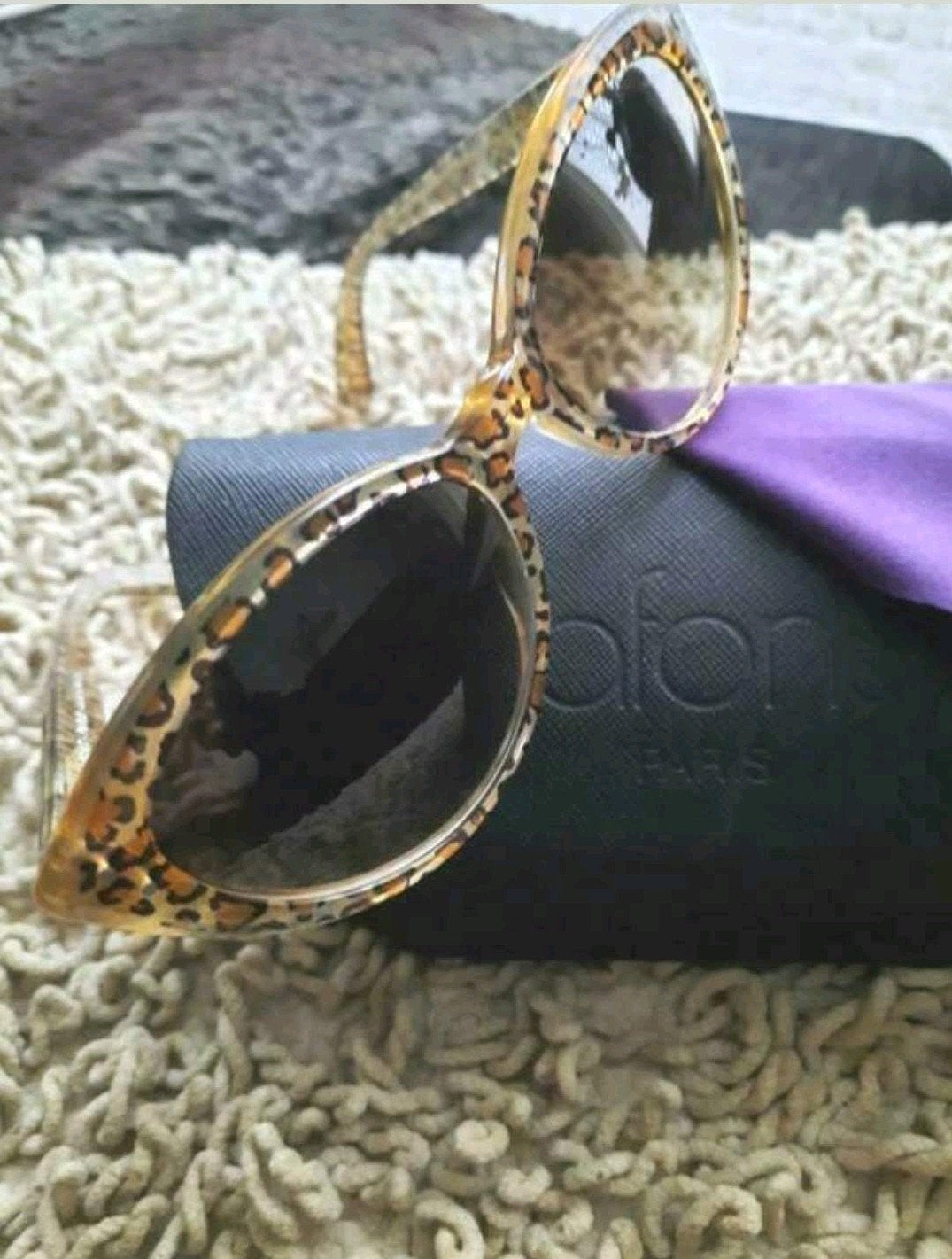 Nieuwe Lafont Hampton beige panthere (380) design zonnebril, Overige merken, Zonnebril, Verzenden, Beige