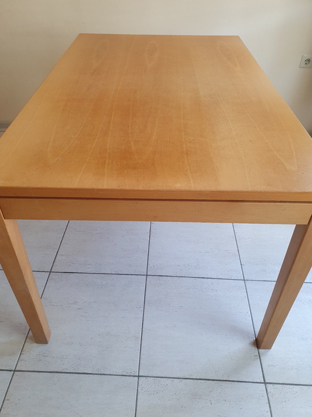 Beuken fineer tafel, Huis en Inrichting, Tafels | Eettafels, Ophalen, Rechthoekig, 100 tot 150 cm, 50 tot 100 cm