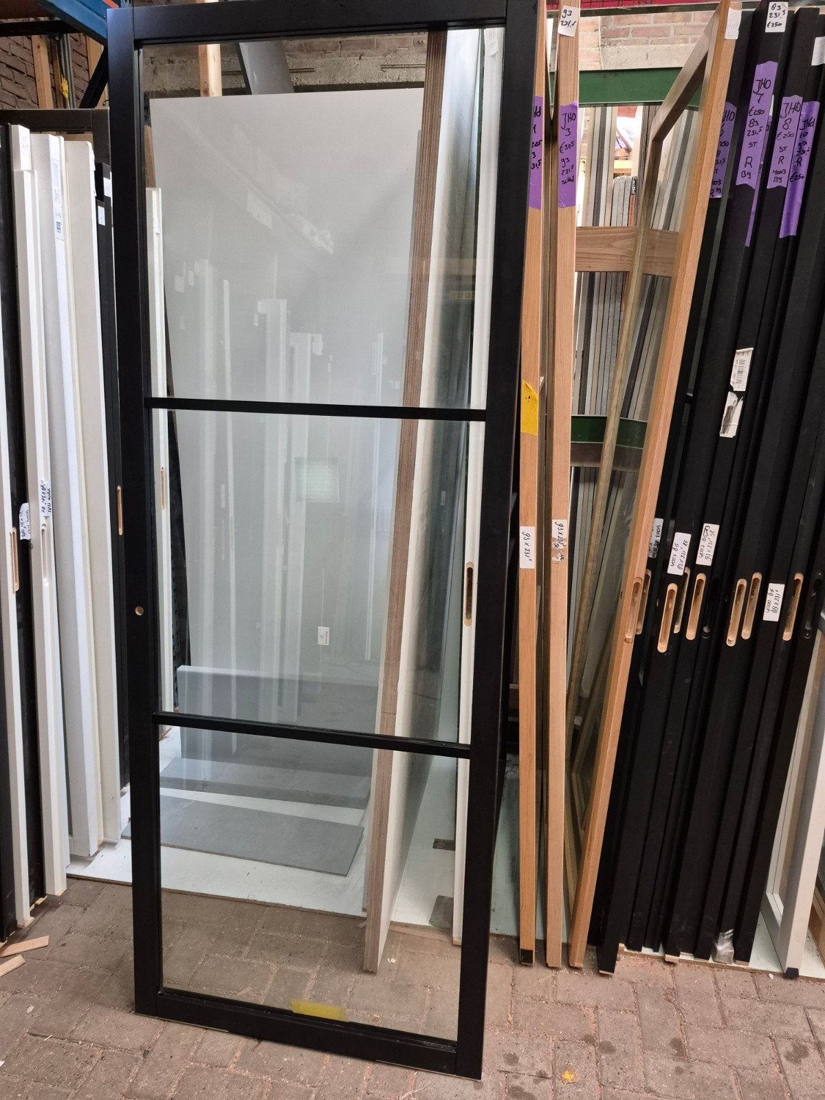 88x231,5cm staallook deur stomp ssl 4003 zwart JHD11, Ophalen, 80 tot 100 cm, Binnendeur, Nieuw