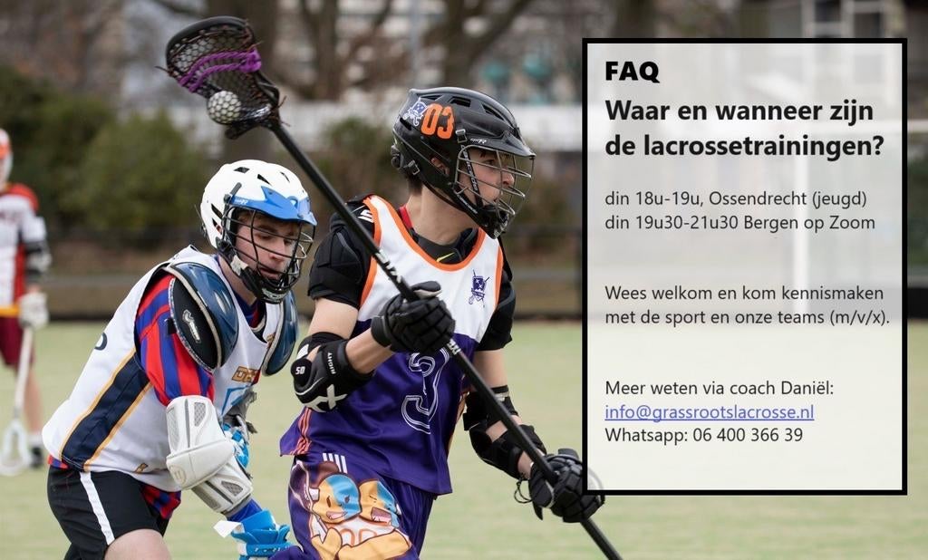 Nieuwe teamsport proberen? Lacrosse regio Bergen op Zoom