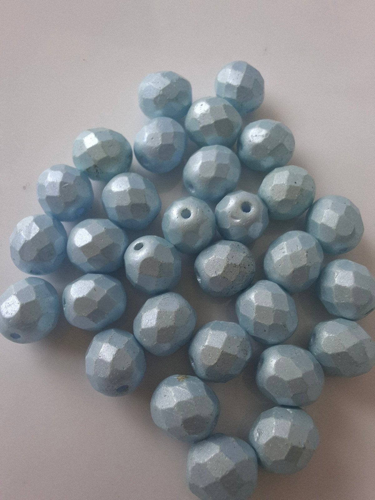 30 stuks Tsjechische facet glaskralen turquoise blauw kralen, Kraal, -, -, Nieuw