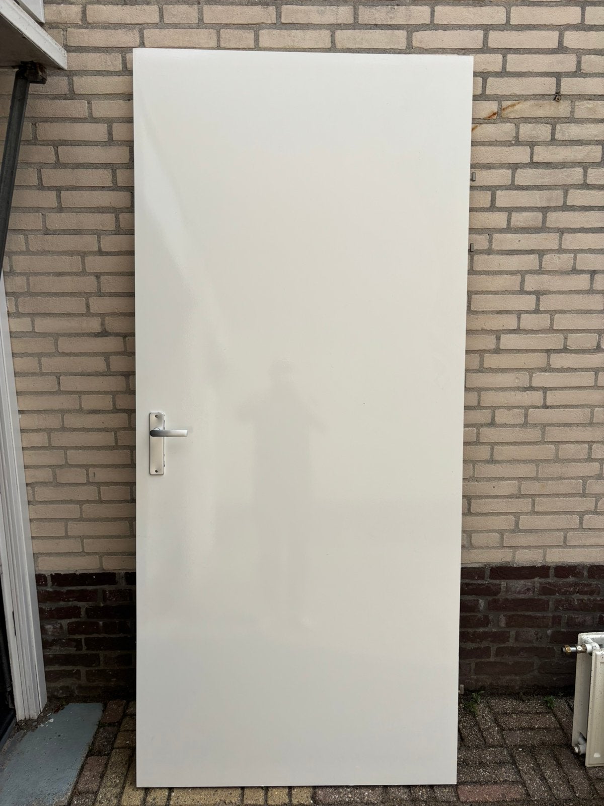 Stevige opdekdeur Berkens 95cm x 212cm, Ophalen, Gebruikt, Buitendeur, 200 tot 215 cm