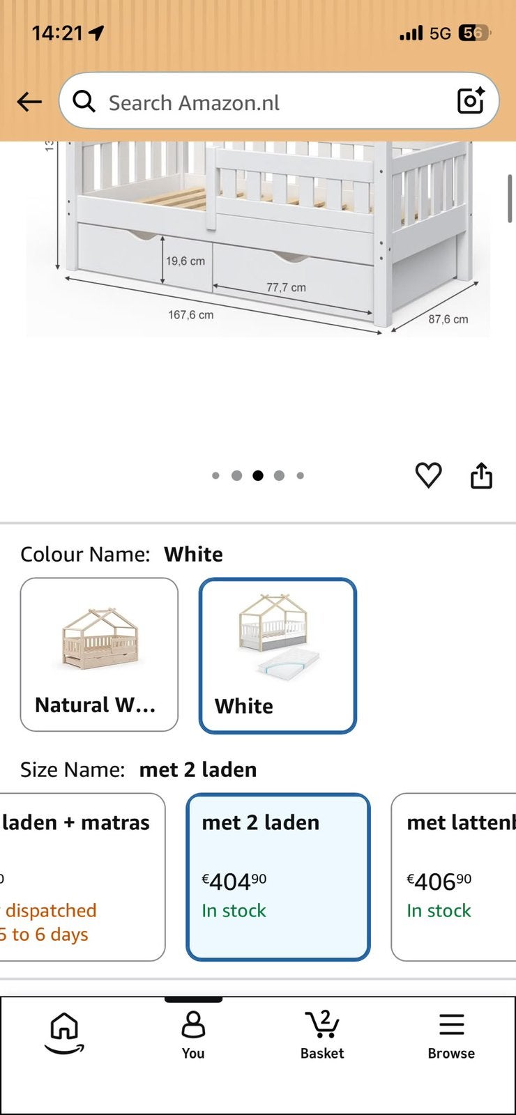 Foto 15 van Kinderbed merk: Vitalispa, met lades en Matras 80x160 cm