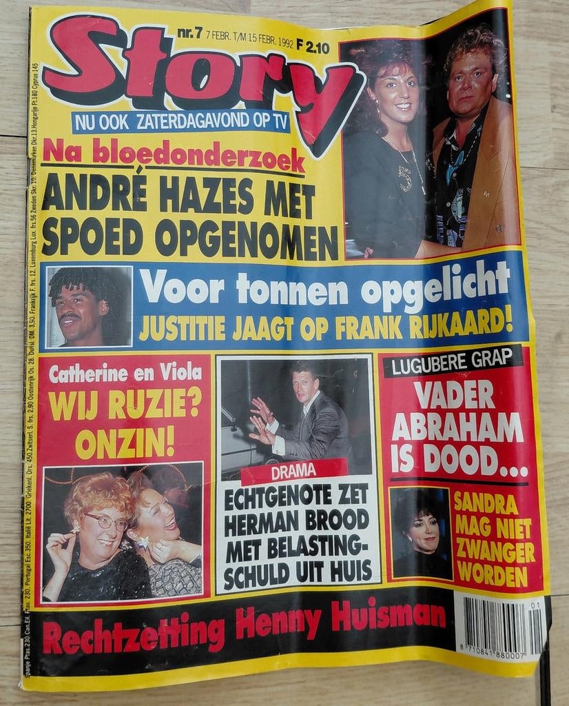 Story Magazine -1992 - André Hazes Herman Brood jacques herb, Ophalen of Verzenden, Gelezen, Gossip of Showbizz