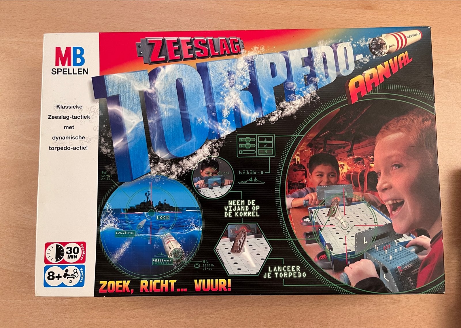 Zeeslag Torpedo Aanval MB Spellen - Klassiek bordspel, Een of twee spelers, Ophalen of Verzenden, Zo goed als nieuw