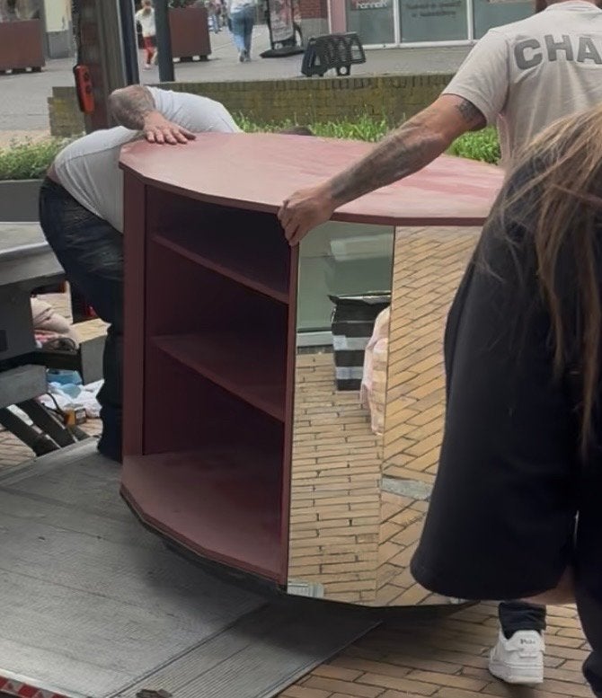 Spiegelkast oud roze - Ideaal voor slaapkamer of winkel, Ophalen, Gebruikt