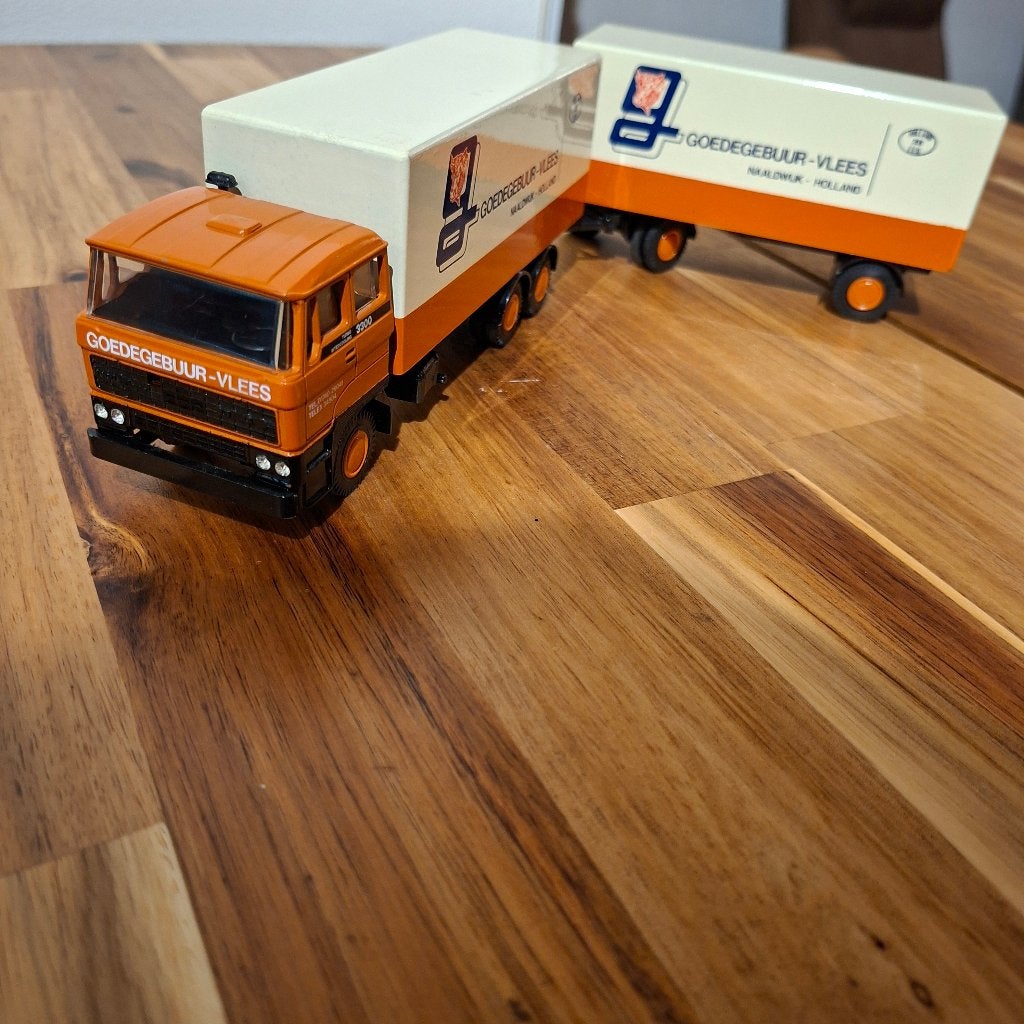 Tekno DAF 3300 Goedegebuur-Vlees MW & H,DEUREN,ZIE MEERDERE., Ophalen of Verzenden, Zo goed als nieuw, Bus of Vrachtwagen, Lion Toys