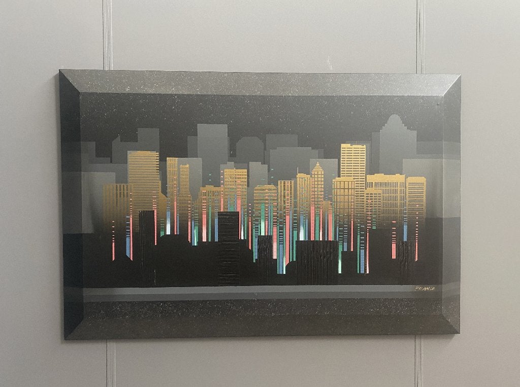 80 jaren Manhattan Skyline schilderij zeefdruk van FRANCO, Ophalen