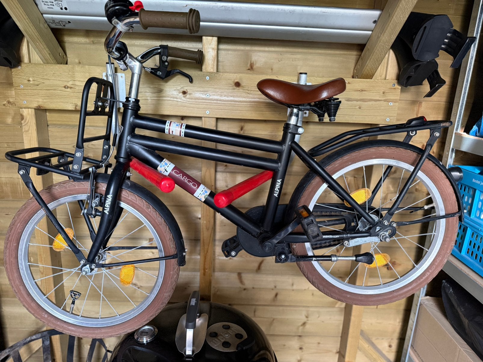 Alpina cargo bike jongens 18 imch 5-7 jaar, Ophalen, Terugtraprem, Gebruikt, Handrem