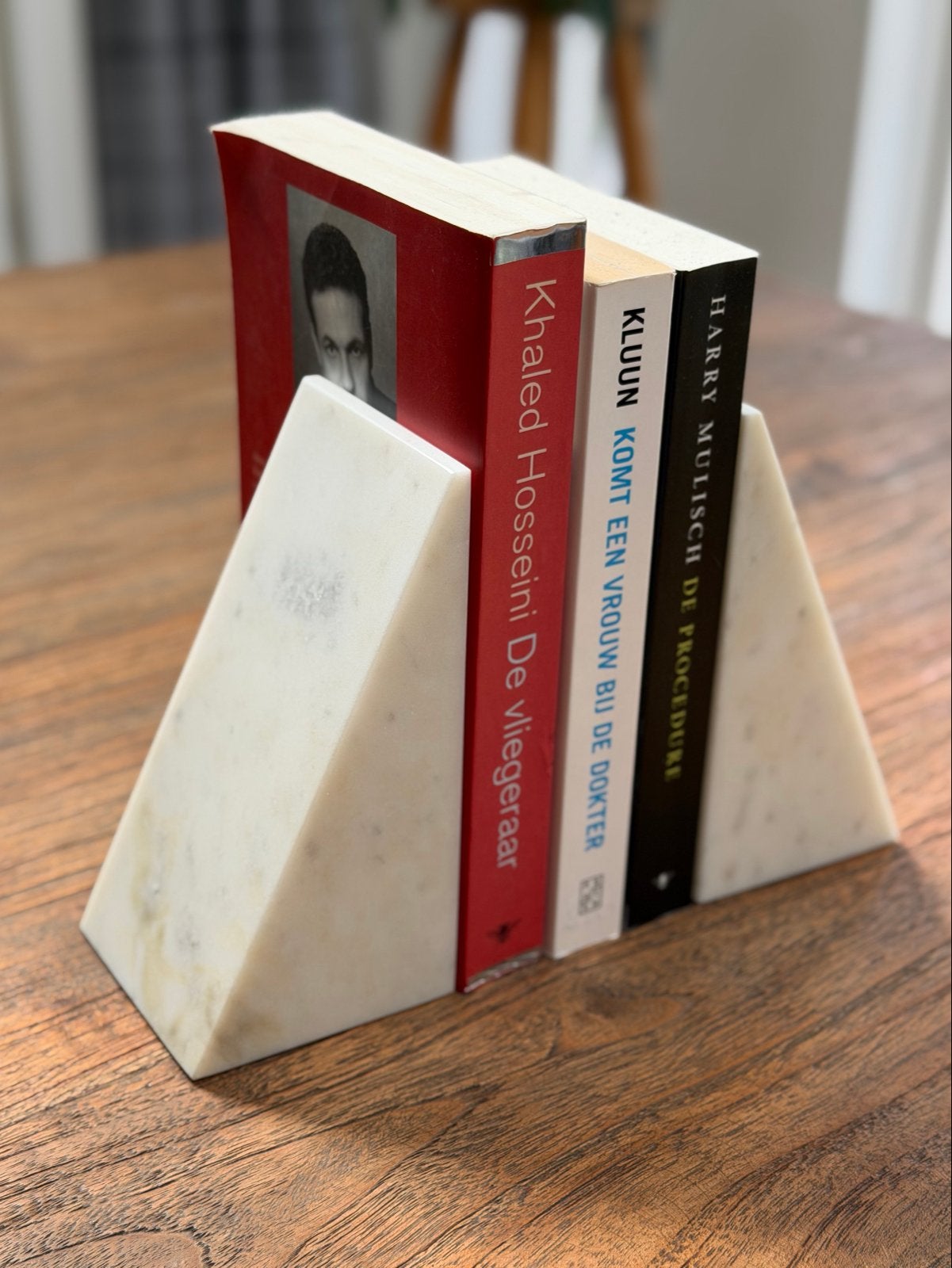 Fraaie marmeren boekensteunen - Set van 2, Nieuw, Ophalen of Verzenden, Natuurlijk materiaal, Modern
