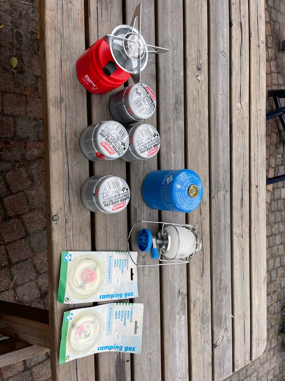 Camping gas kooktoestel en lamp met toebehoren, Caravans en Kamperen, Ophalen of Verzenden, Gebruikt