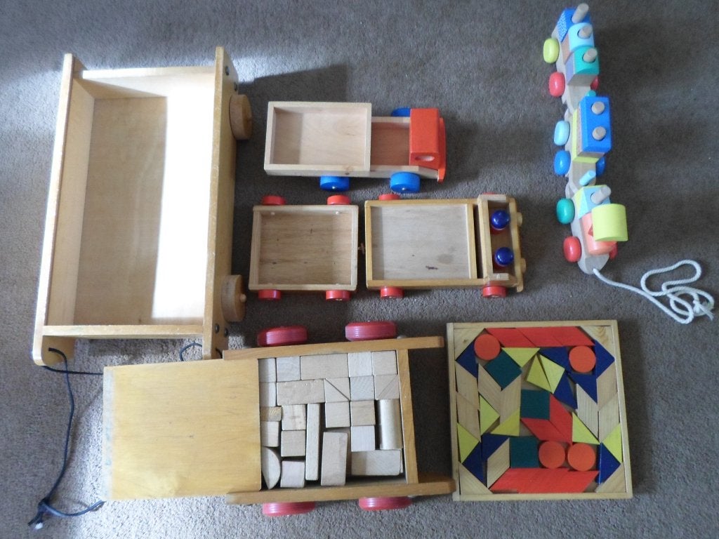Houten  speelgoed.  Oud.     27,50., Ophalen of Verzenden, Gebruikt, Duw- of Trekspeelgoed