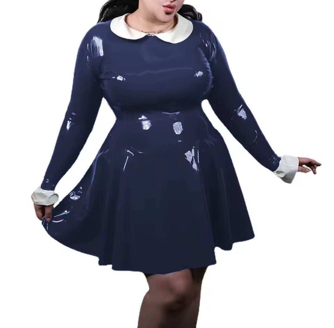 Prachtige Lak Wijde Jurk, tm 9XL, Kleding | Dames, Jurken, Verzenden, Nieuw, Boven de knie