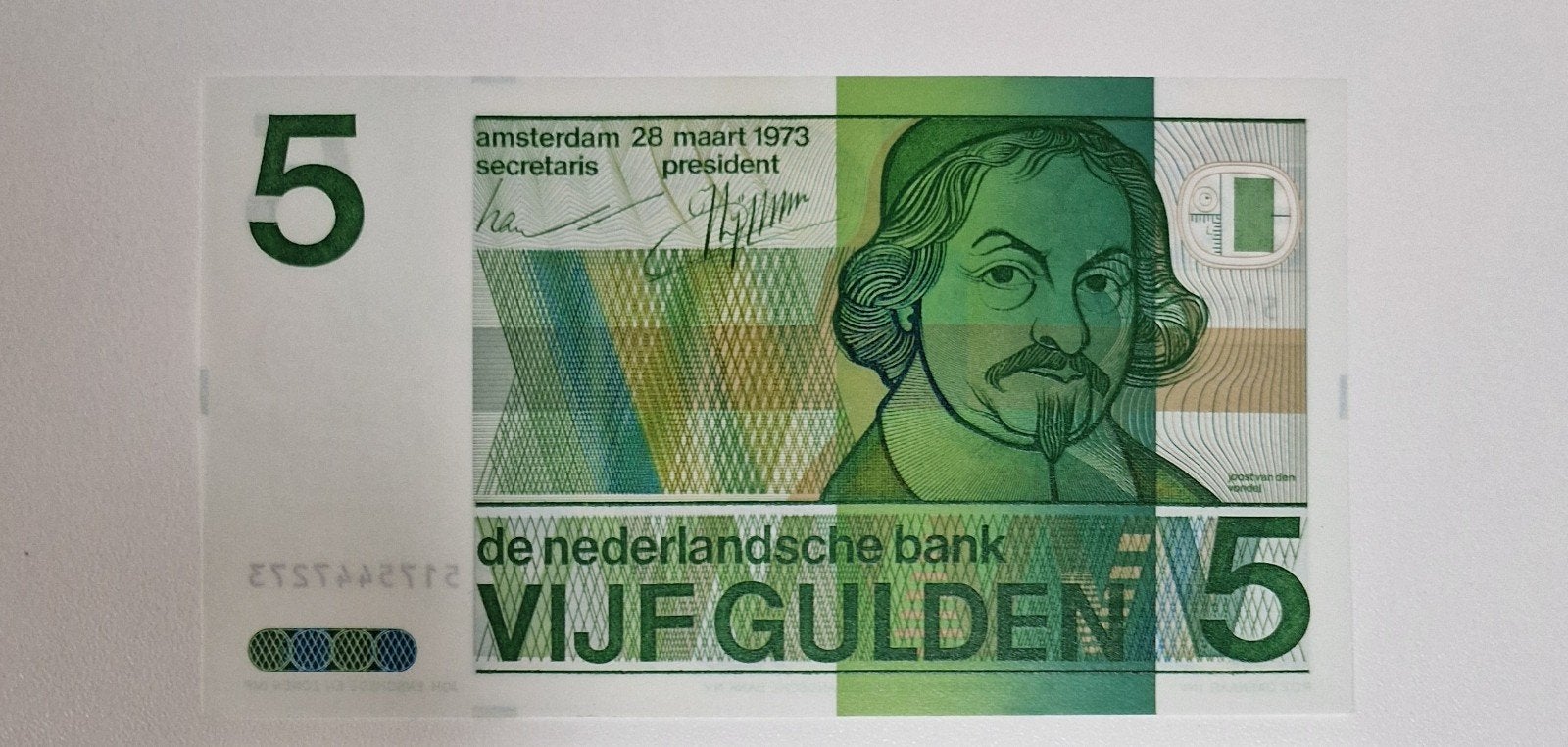 5 Gulden Biljet 1973 UNC, Postzegels en Munten, Bankbiljetten | Nederland, Verzenden, 5 gulden, Los biljet