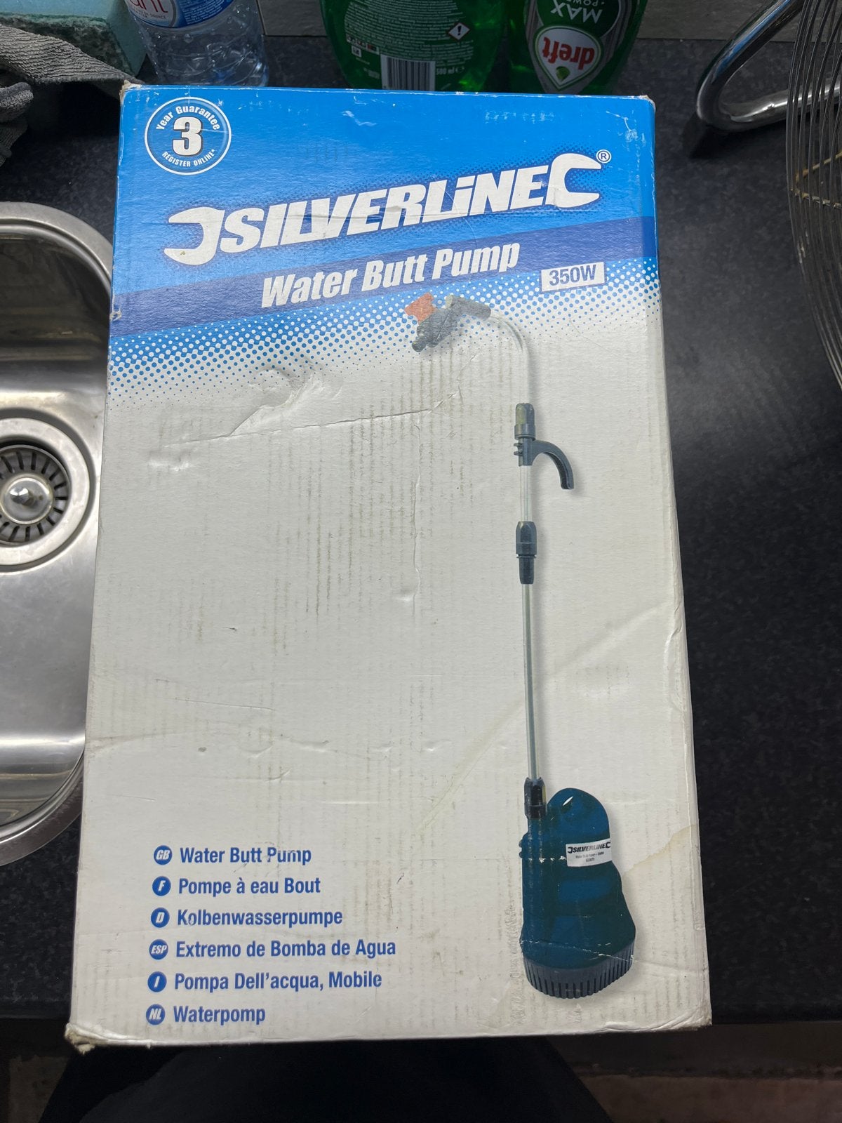 Silverline Water Butt Pomp 350W - Nieuw in doos, Tuin en Terras, Ophalen of Verzenden, Nieuw, Elektrisch, Regentonpomp