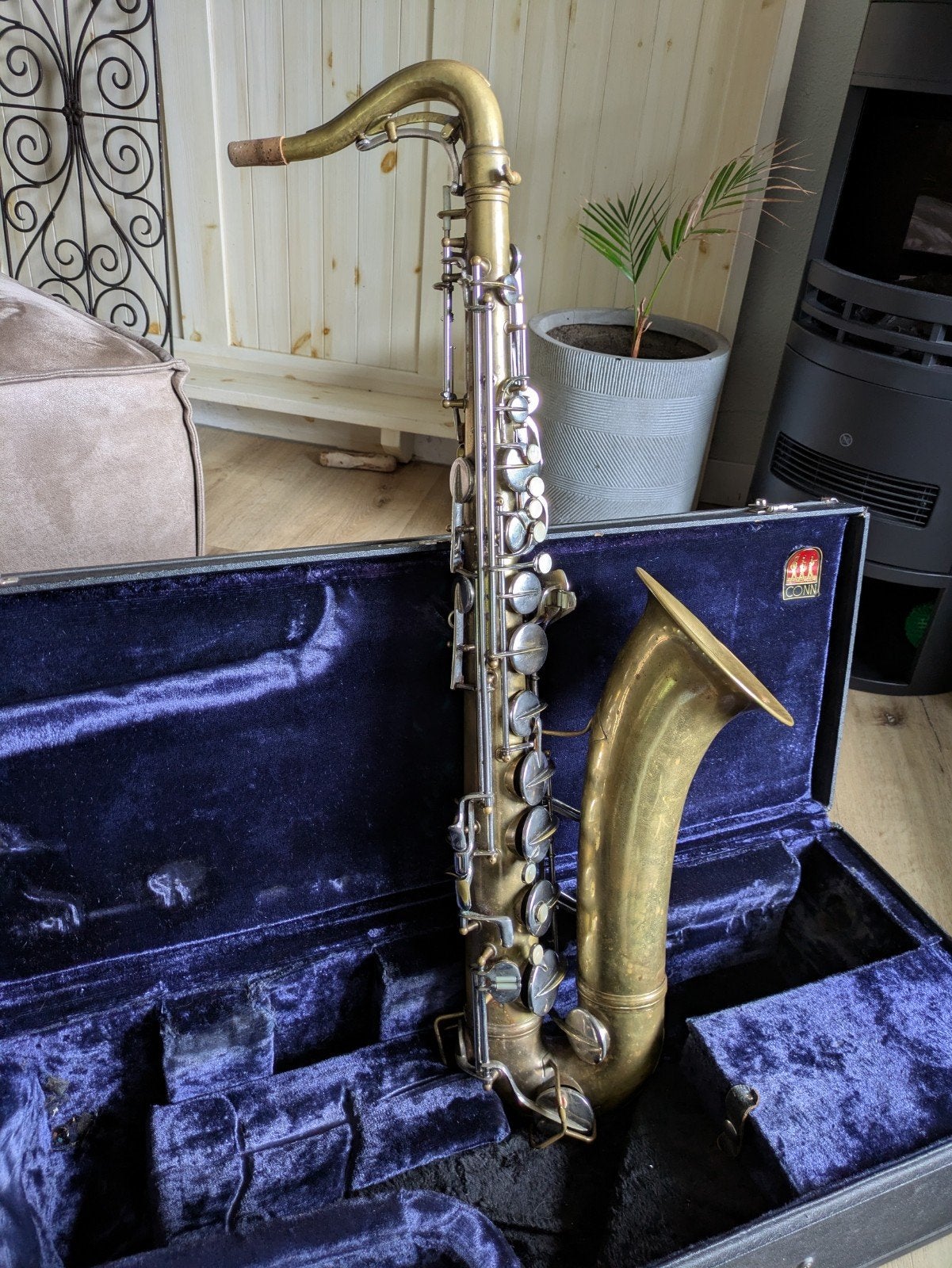 Conn 10M 1962 Tenor saxofoon mat goud en combi met zilv, Ophalen, Gebruikt