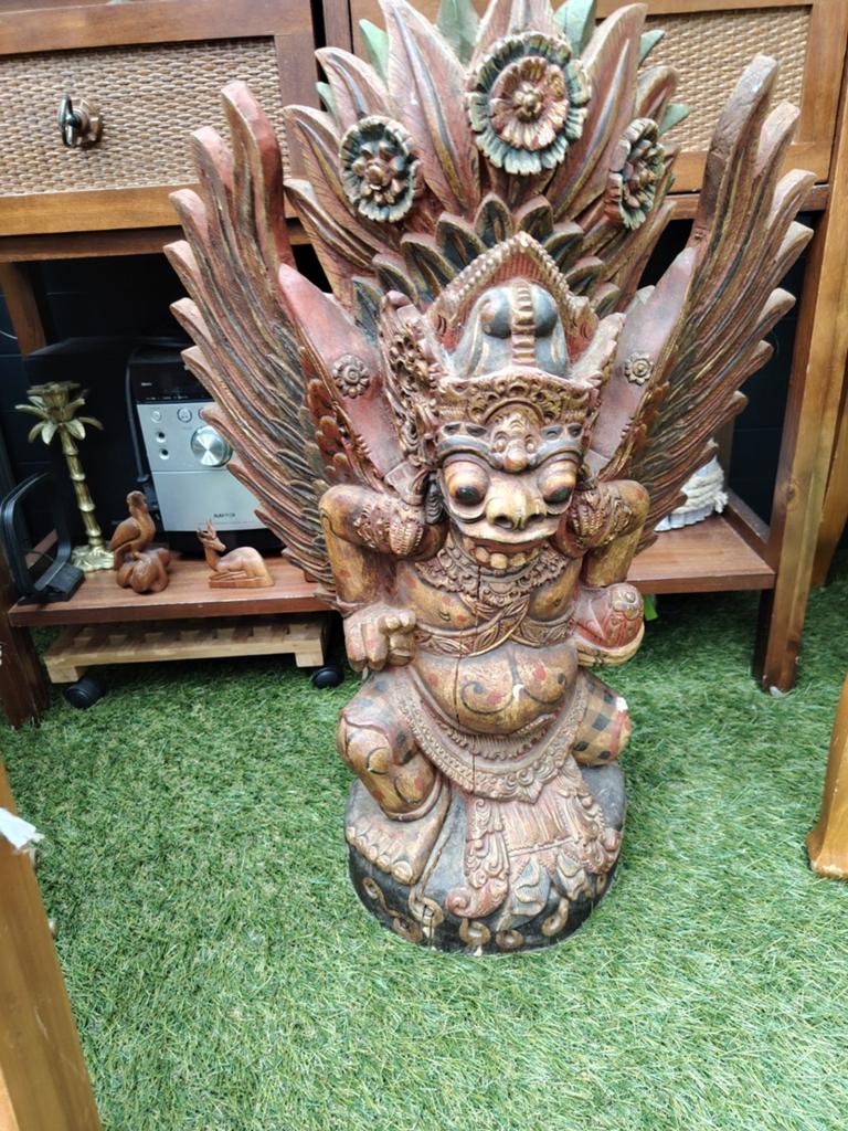 Oude Houten Balinese Garuda Beeld - Handgesneden, Antiek en Kunst, Kunst | Beelden en Houtsnijwerken, Ophalen, Overige onderwerpen