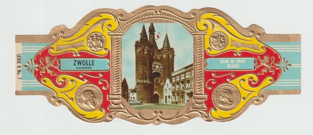 reeks601   GR ,  DERK DE VRIES REEKS 8 , 1X sigarenbanden, Ophalen of Verzenden, Zo goed als nieuw, Sigarenbandjes