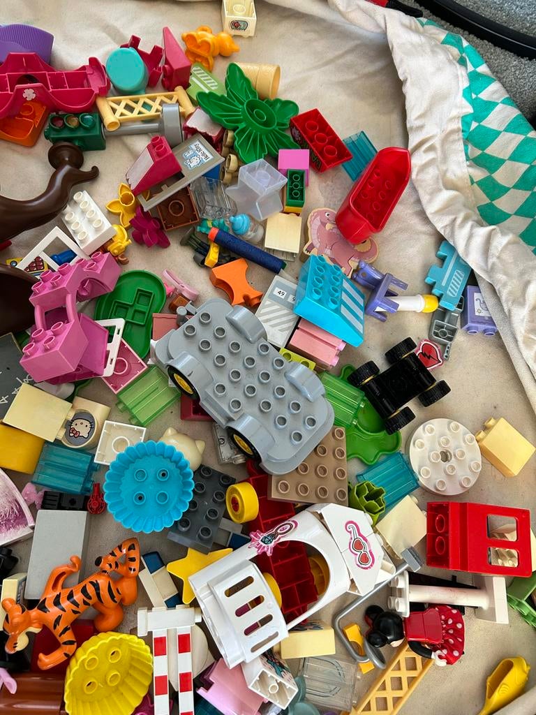 Duplo figuren en blokjes met Play & Go zak, Kinderen en Baby's, Speelgoed | Duplo en Lego, Ophalen, Gebruikt, Losse stenen, Duplo