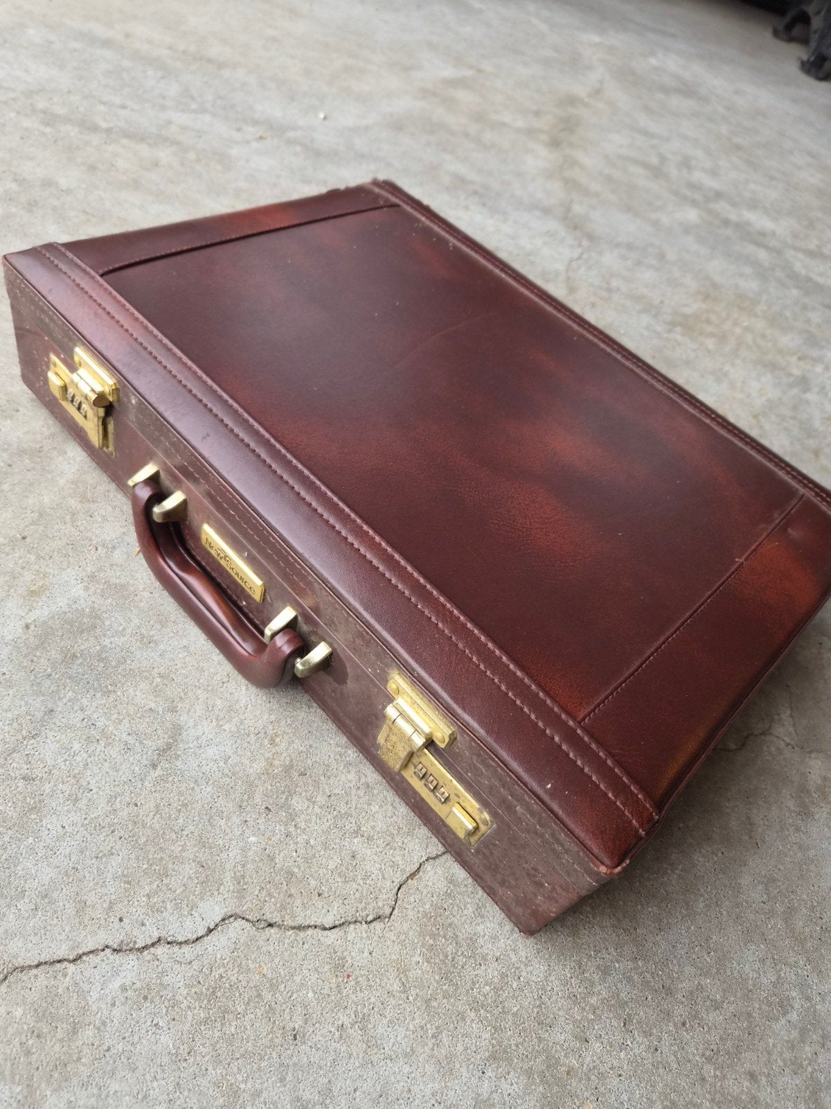Vintage Leren Aktetas met Cijfersloten - New Source, Sieraden, Tassen en Uiterlijk, Ophalen of Verzenden