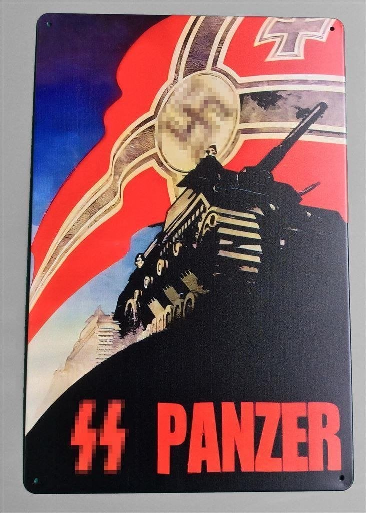Panzer Tank Metalen WO2 Propaganda ss Duitsland, Verzenden, Landmacht, Duitsland, Foto of Poster