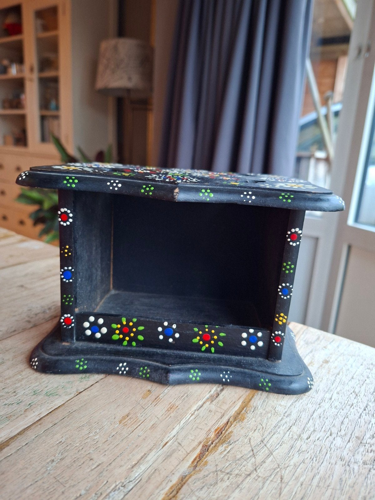 Vintage Staphorster Stipwerk Voetenstoofje, Antiek en Kunst, Ophalen of Verzenden
