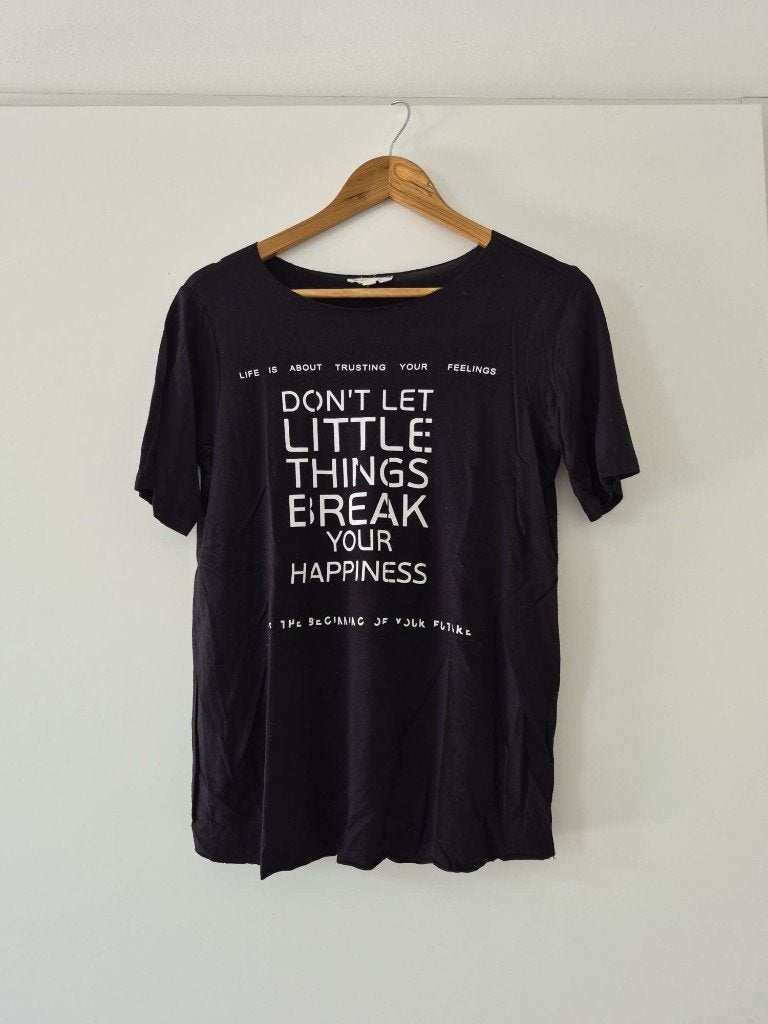 T-shirt Koton Casual maat S dames - zwart, Kleding | Dames, Zwart, Ophalen of Verzenden, Zo goed als nieuw, Korte mouw