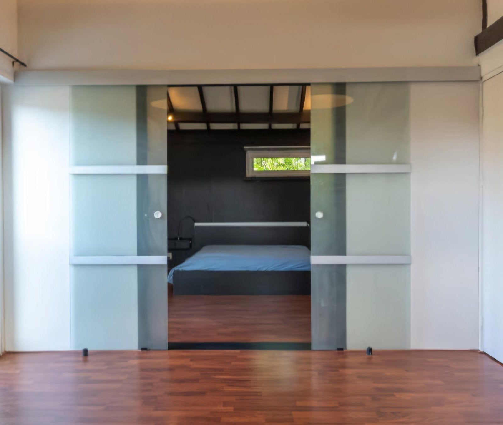 Moderne schuifdeuren melkglas, Ophalen, Gebruikt, 120 cm of meer, Binnendeur